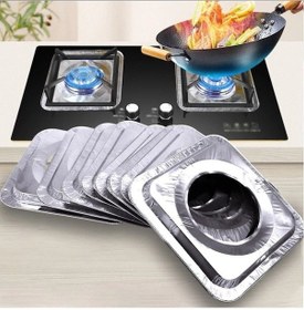 Resim Kare Ocak Üstü Yağ Koruyucu Alüminyum Levha 23 23 Cm 10 Adet 