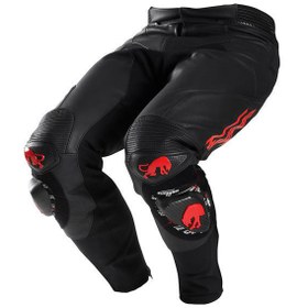 Resim Furygan Drack Deri Motosiklet Pantolonu Siyah Kırmızı 