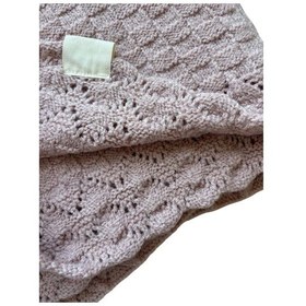 Resim Yüksek Kalite Triko Örme Kumaş Bebek Battaniyesi 4"lü Paket 100x110 Cm 0-3 Ay %100 Organik Krem 