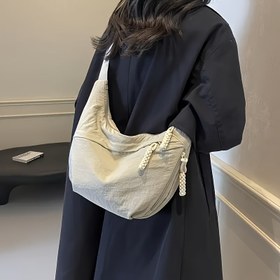 Resim Çok Cepli Ayarlanabilir Kadın Çapraz Vücut Çantası - İş, Seyahat ve Günlük Kullanım İçin Hafif Dayanıklı Naylon Çanta - 6 Renkte Fermuarlı Geniş Omuz Çantası (Bej, Gül Kırmızı, Beyaz, Kırmızı, Mavi, Siyah) - Mükemmel Hediye, Seyahat El Çantası, Nötr Ton Aksesuarı, Fonksiyonel Tasarım 