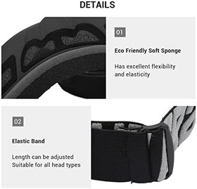 Resim DEWIN Motosiklet Gözlüğü, Şeffaf Rüzgar Geçirmez Çizilmeye Dayanıklı Ayarlanabilir Motokros Gözlükleri Çocuk Genç Yetişkin Bisiklet Sürme/Tırmanma/Kayak için 