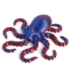 Resim Cute Movable Joint Print Octopus Toy - 17cm / Radiation Blue Octopus 
