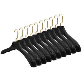 Resim Ceket Askısı 44 Cm Soft Siyah Plastik Gold Kancalı Bluz Elbise Askısı Ev Tipi 5 Adet Diğer 