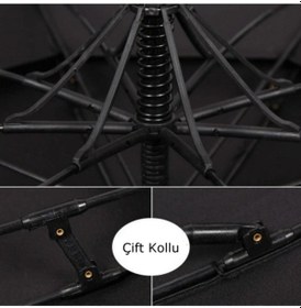 Resim Rubenis Çift Katmanlı Fiber Gövdeli Lüx Protokol Şemsiye 136 Cm Siyah 