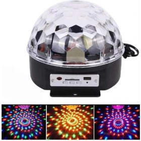 Resim LED Işık Disko Topu Bluetooth Hoparlörlü USB Müzik Çalar Kumandalı - Lisinya 