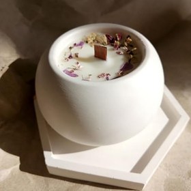 Resim Epoksi Yuvarlak Beton Saksı ve Mumluk Silikon Kalıbı 10.2X7.3 