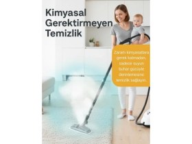 Resim Mieco Stella 5 Bar/ 2000W / Çok Fonksiyonlu Buharlı Temizleyici - Buharlı Temizlik Makinesi + Ütü Başlığı ve Eldiven Hediyeli - Beyaz 