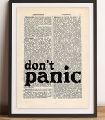 Resim Taranist Kağıt Poster Don't Panic Retro Görünümlü Paper Kuşe Kalın (30X42 CM) 