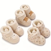 Resim Çocuk Karikatür Sevimli Katı Yürümeye Başlayan Botları Cırt Cırtlı Bağcık, Sıcak Peluş Astar Kaymaz Yumuşak Taban Yürüme Bilek Botları Bebek Çocuklar İçin, Cadılar Bayramı Hediyesi 