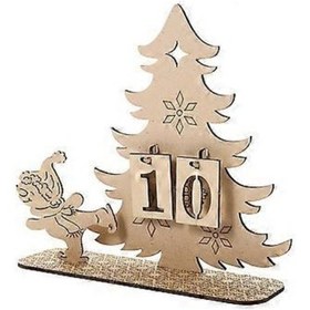 Resim Küçük Süs Takvimi Noel Advent Ahşap Dekorasyonu Şenlikli Noel Günleri İçin 1 Set 
