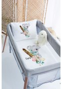 Resim Lilabio %100 Pamuk Saten İsme Özel İsimli 70x120 Park Yatak Nevresim Seti Koala 