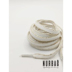 Resim Nurbağ Dokuma Spor Ayakkabı Beyaz Gold Bağcık 100 cm 1 Çift BS98 