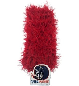 Resim Oto Kırmızı Vites Püskülü / Tüylü Peluş Vites Körüğü Püskülü 