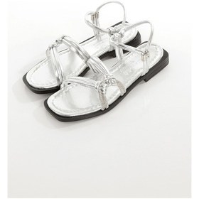 Resim Mia026-1571 Kadın Taşlı Abiye Günlük-düğün-eğlence-gümüş Tatil Sandaleti Gümüş 