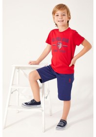Resim U.S. Polo Assn Team Crest Kırmızı Erkek Çocuk Bermuda Takım Kırmızı 