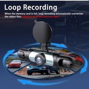 Resim Dream011 1 Adet 4 Kanallı Hd Araç Kamerası 1080p Ön 720p Sol Sağ Arka 64gb Hafıza Kartlı 3 Lens 