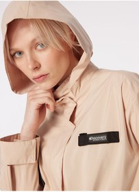 Resim Discovery Expedition Bej Kadın Kapüşonlu Oversize Su İtici Trençkot D4SL-TRC3006 
