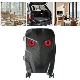 Resim Led Ekranlı Akıllı Valiz Telefon Kontrollü, Sert , 57 X 37 X 22 Cm Seyahat Valizi Siyah 