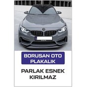 Resim Borusan Oto Yazılı Oto Plakalık Siyah Uv Kabartma 2 Adet Takmatik 