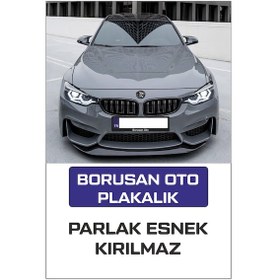 Resim Borusan Oto Yazılı Oto Plakalık Siyah Uv Kabartma 2 Adet Takmatik 