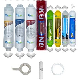 Resim Pemax Water Solutions Kapalı Kasa Su Arıtma Cihazları Uygun Eco 8'li Orijinal LG Kuno Mebran Alkali-Mineral-Detox Set 