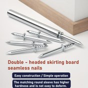 Resim 100/200 adet çift uçlu iz bırakmayan çivi, süper dayanıklı, deforme olmaz, kolay kurulum, ev tadilatı için ideal, skirting panelleri ve ahşap dekorasyon - özel kılıflı 