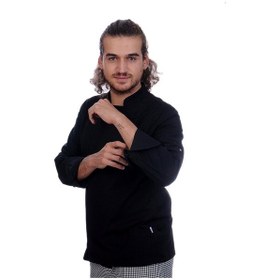 Resim Unisex Aşçı Ceket Koltuk Altı Fileli Siyah 
