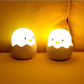 Resim White Light Sevimli Karikatür Yumurta Civciv Tumbler Dokunmatik Led Gece Lambası Çocuk Odası Başucu Lambası Diğer Diğer 
