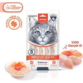 Resim Sindirim Sağlığı Düzenleyici Kedi Ödül Maması Somon & Tavuk Probiyotikli Kedi Ödül Kreması 5x14gr 
