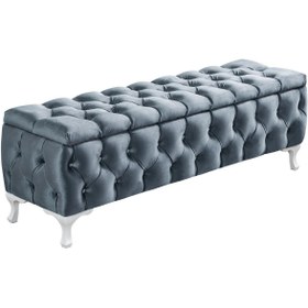 Resim Setay Yatak Ucu Pufu, Cappy Bench, Sandıklı Ayakucu Pufu 40x50x100 