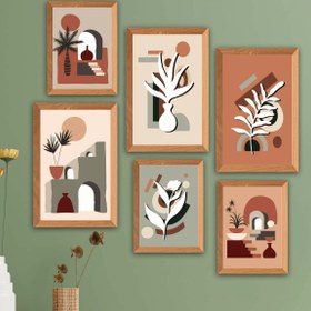 Resim Wow 6 Parça Bohem Tarzda (Çerçeve Görünümlü) Uv Baskı Duvar Tablo Seti 