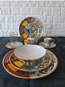 Resim Fermato 44 Parça 6 Kişilik Çeyiz Seti Canga Serisi Çok Renkli 