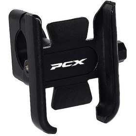 Resim Yuntech01 Honda Pcx 125/150 İçin Cnc Alüminyum Siyah Motosiklet Telefon Tutucusu Siyah 