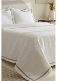 Resim Karaca Home Doris %100 Pamuk Çift Kişilik Yatak Örtüsü Takımı Gri Gri 