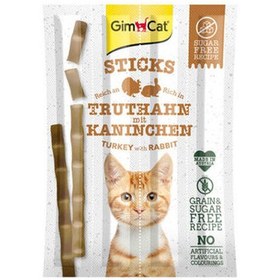 Resim Gimcat Sticks Hindi ve Tavşan Etli Tahılsız Kedi Ödül Çubukları 4 Parça ( 20 Gr ) 