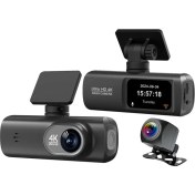 Resim Hd Araç Kamerası Çift Yönlü Dash Cam - 4K UHD Ön ve 1080P Fhd Arka Kameralı, Wifi ve Telefon Uygulaması ile Kontrol, 64GB Sd Kart Desteği (Dahil Değildir), Park Modu, Döngüsel Kayıt V22 