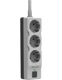 Resim Dotvolt Üçlü 1.5 Metre Kablolu Akım Korumalı Priz Beyaz Anahtarlı Surge Hunter 1050 Joule 