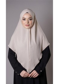 Resim Hürrem Bone Bej Pratik Hazır Geçmeli Tesettür Eşarp Aerobin Kumaş Çapraz Hijab 2307 12 