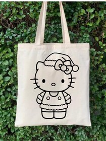 Resim Hello Kitty Çocuk Boyama Çantası (Boyanabilir Bez Çanta) 