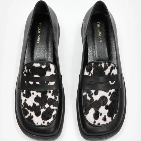 Resim Milka Siyah Hakiki Deri Kadın Loafer Siyah 