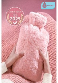 Resim Sıcak Su Torbası Yumuşacık Peluş Kılıflı Sıcak Su Torbası 2l. Kapasiteli Yıkanabilir Kılıf Pembe 