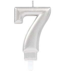 Resim Parti Aksesuar 7 Rakam Mum Gümüş Renk 001 