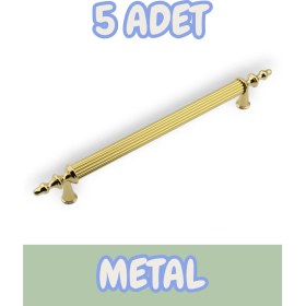 Resim Tuana Rustik Alüminyum Metal Lüks Modern Mobilya Çekmece Mutfak Dolabı Kulpu Altın (5 Adet) 