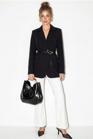 Resim Bianco Lucci Kadın Astarlı Garni Kol Detaylı Kemerli Blazer Ceket 8146 60286139 