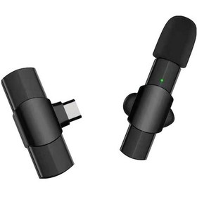 Resim Rogfer Type-c / Usb-c Arayüzlü Mini Yaka Mikrofonu Siyah 