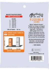 Resim Martin Co Ma540fx Flex Core Phosphor Bronze "tommy Emmanuel's Choice" Akustik Gitar Teli Light 12-54 