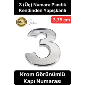 Resim Svein No 3 Kapı Numarası Kendinden Yapışkanlı Masa Dolap Plastik Ev Posta Kutusu Dış Mekan Daire 3,75 cm 