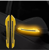 Resim Yan Dikiz AynaSticker Led Sinyal Görünüm Araç Reflektör Sticker15.5x2cm Sarı 