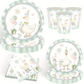 Resim 80 adet Kaz Temalı Parti Sofra Seti, Parti Malzemeleri, Tatil Süsleri, Parti Paketleri, Kağıt Malzeme, Elektrik Gerektirmez, Doğum Günleri ve Genel Kutlamalar için Evrensel Uyumluluk, Parti Sofra Seti | Eğlenceli Tasarım | Kağıt Sofra Seti, Parti Süsleri, Sofra Seti Parti Süsleri 