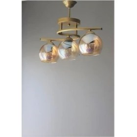 Resim Avizevi Aydınlatma Modern Dekoratif Poyraz Bal Camlı 3 Lü 